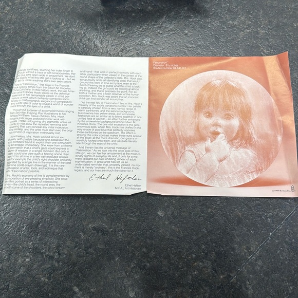 Edwin M. Knowles “Fascination” Collectible Plate - Picture 4 of 5